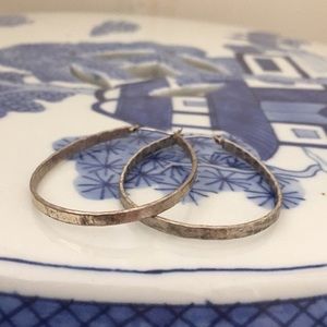 Lucky Brand Hammered Silver Hoops